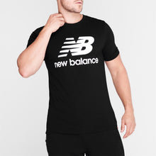 Load image into Gallery viewer, New Balance Essentials Stacked Logo Tee Black
