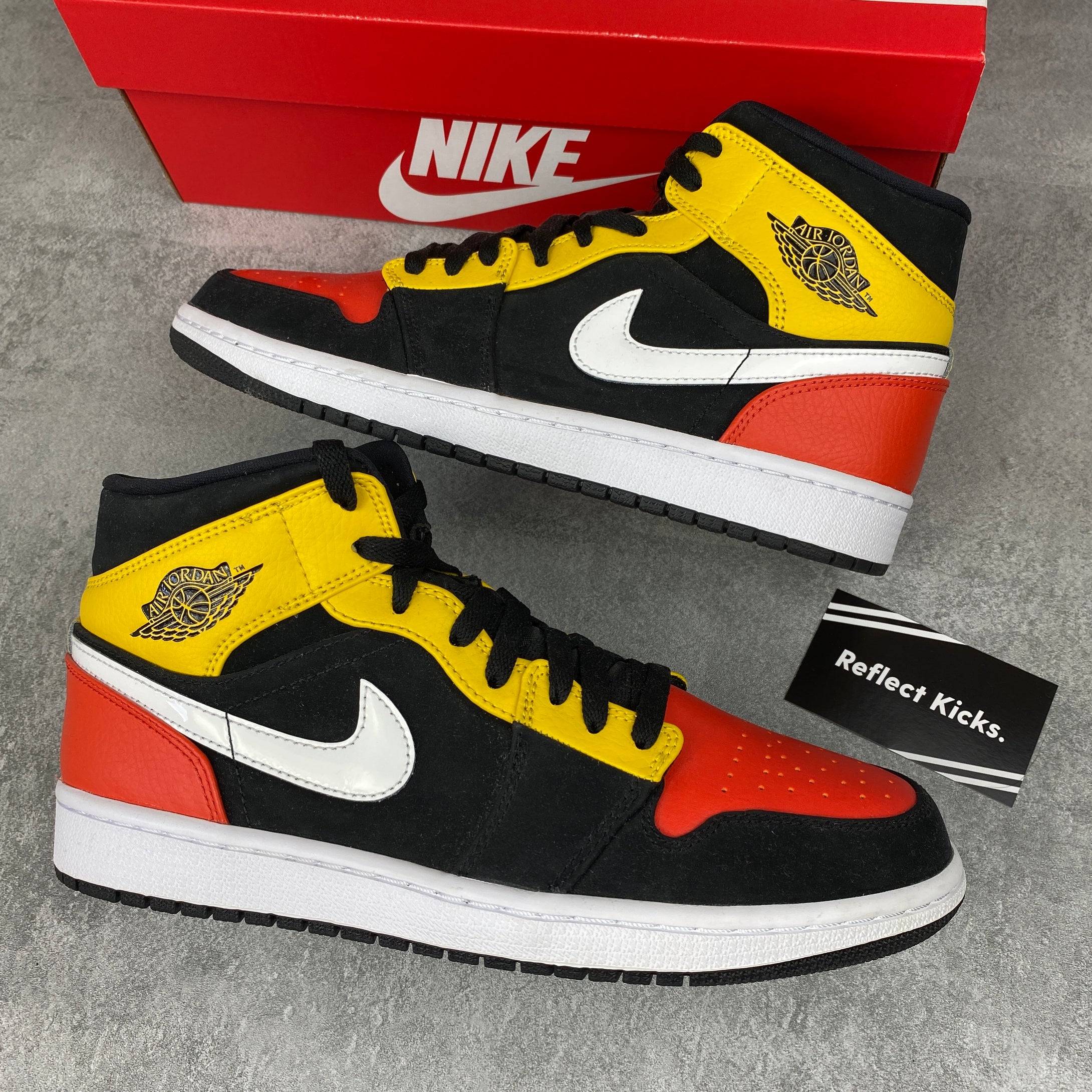 Nike Air Jordan 1 Mid Black Amarillo Orange 2019